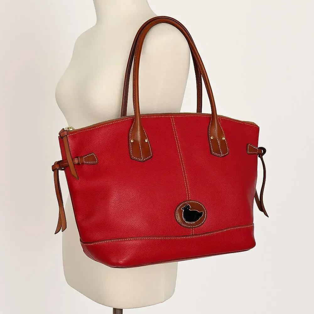 Dooney & Bourke Large Red Leather Satchel Tote – J0580480